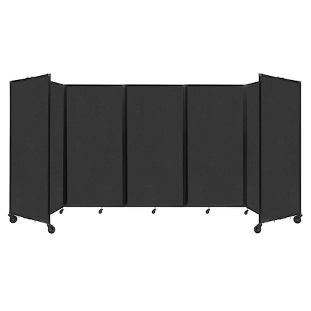 Versare Room Divider 360 Folding Portable Partition 14' x 6' Black Fabric 1172502
